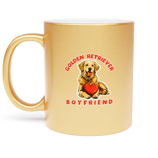 Golden Retriever Boyfriend Valentines Day Metallic Mugs