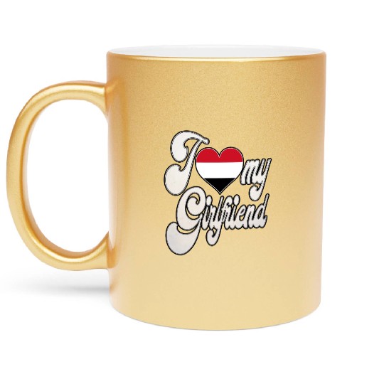 YemenI Love My YemenI Girlfriend Metallic Mugs