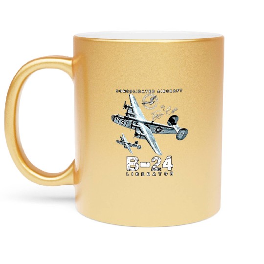B24 Liberator The Flying Coffin WW2 Heavy Bomber A Metallic Mugs