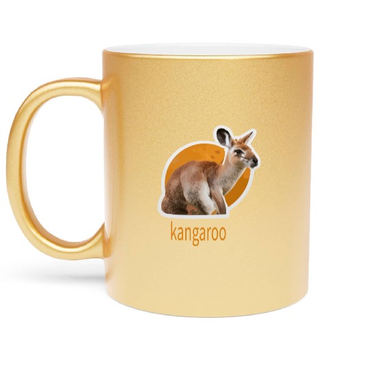 kangaroo animal design Metallic Mugs