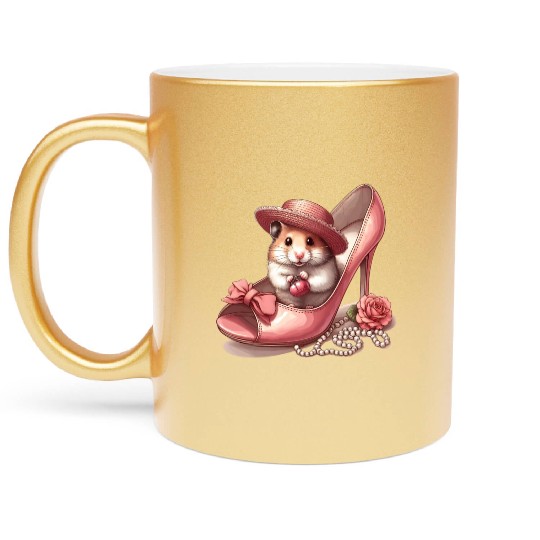 Hamster in High Heels Metallic Mugs
