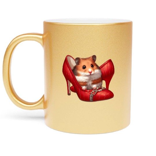 Hamster in High Heels Metallic Mugs
