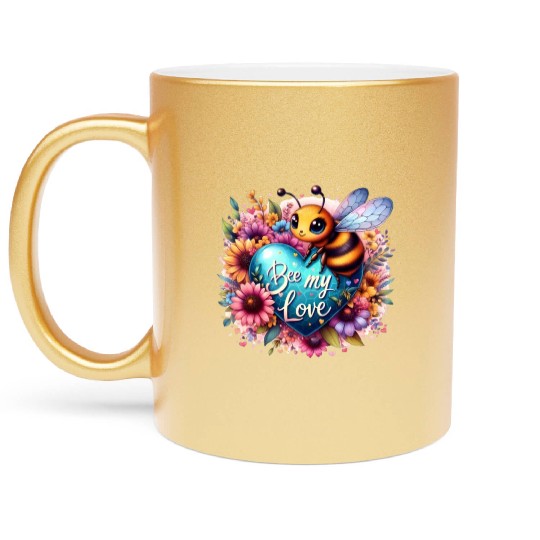 Bee my love. Metallic Mugs