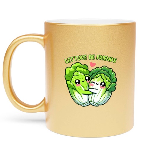 Lettuce Be Friends | Vegan Food Metallic Mugs