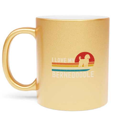 I Love My Bernedoodle Metallic Mugs