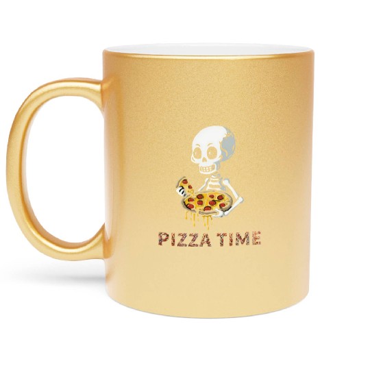 Cheesy Laughs: Pizza Apparel Metallic Mugs