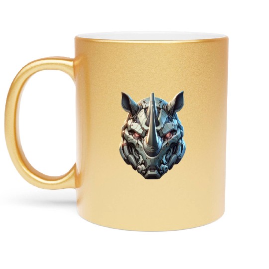 Rhinoceros mech Metallic Mugs