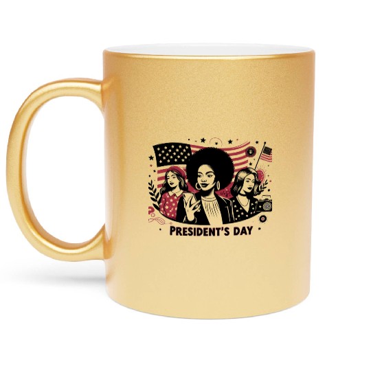 history of us presidents day Metallic Mugs