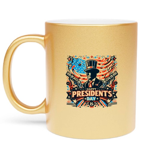 history of us presidents day Metallic Mugs
