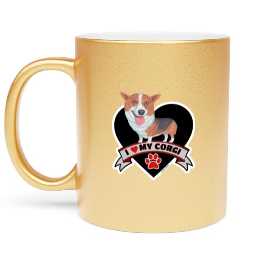 I love my cute Corgi Metallic Mugs