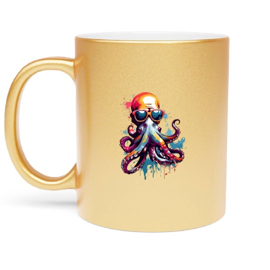 octopus colored unique design Metallic Mugs