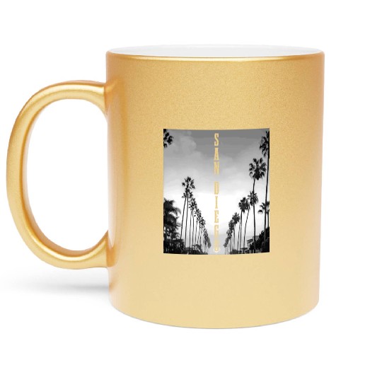 San Diego California Vintage Souvenir Metallic Mugs