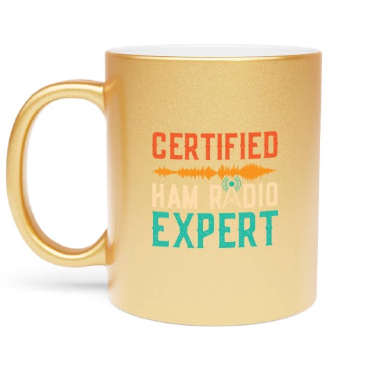 Vintage Radio Moderator Certified Ham Radio Expert Metallic Mugs