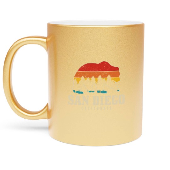 San Diego California Bear Souvenir Metallic Mugs