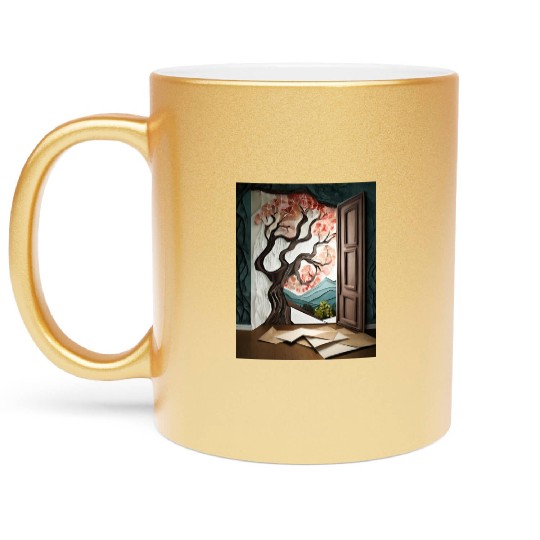 Firefly Dark room with near window with tree 85837 Metallic Mugs