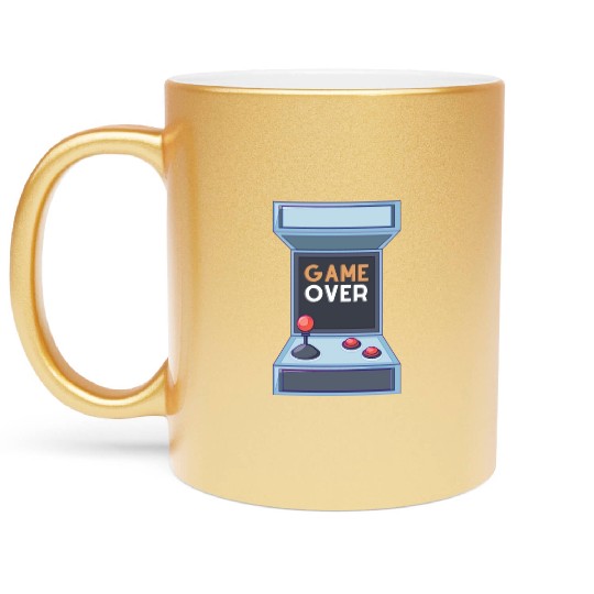 Black And White Modern Game Over Metallic Mugs Metallic Mugs