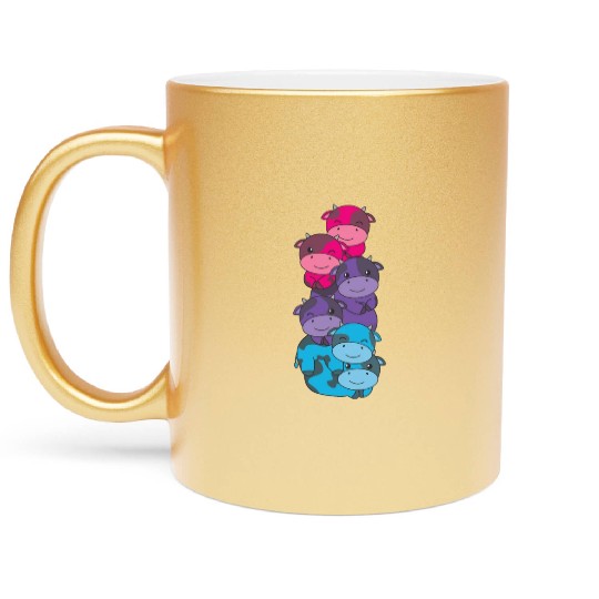 Androgynous Flag Pride Lgbtq Cute Cow Metallic Mugs