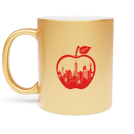 Big Apple Landmark Traveler Cityscape 4th of July Metallic Mugs