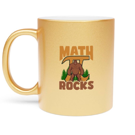 Pi Day Math Rocks Sasquatch Metallic Mugs