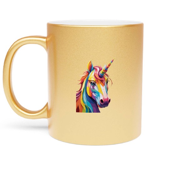 Colorful Rainbow Unicorn Metallic Mugs