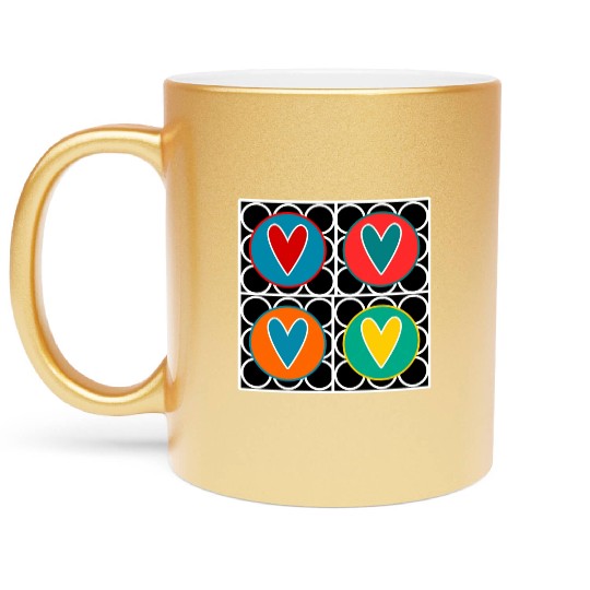 HEART. COUPLE. JUST MARRIED. Bachelorette party. VALENTINE'S DAY. Metallic Mugs