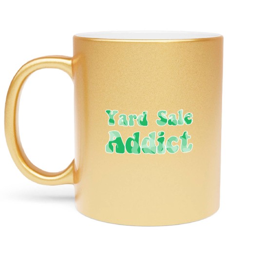 Yard Sale Addict green camo Metallic Mugs