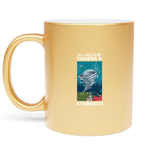 Camera & Tornado Videographer Gift Metallic Mugs