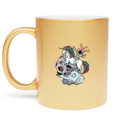 Unicorn Astronaut – Fantastic Rainbow Design Metallic Mugs