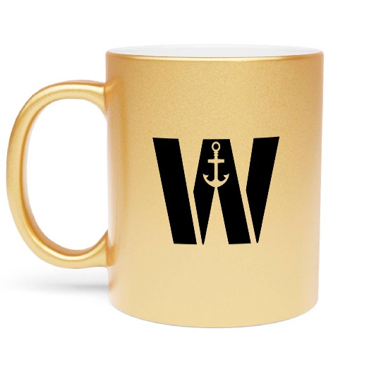 Wanchor W Anchor Essential,Hunter, pirate, ship Metallic Mugs