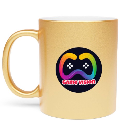 Game Vision Official YouTube Channel Logo Metallic Mugs