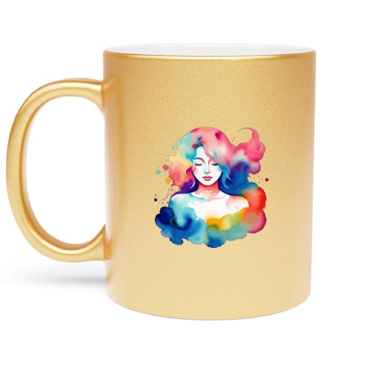 Color splash zodiac: Virgo Metallic Mugs