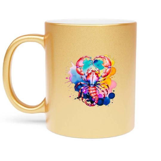 Color splash zodiac: Scorpio Metallic Mugs