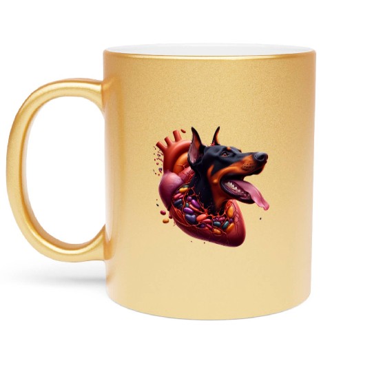 Doberman Devotion: Heartfelt Merch Collection Metallic Mugs