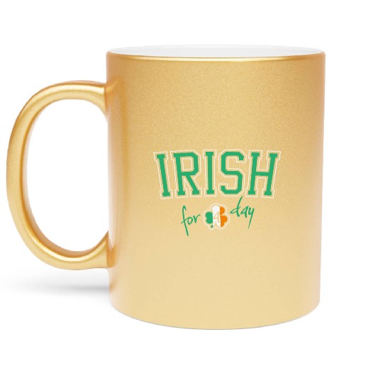 St. Patrick's Day Irish for a Day College Shamrock Metallic Mugs