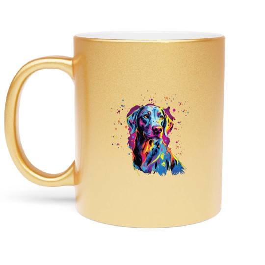 Watercolor Colorful Louisiana Catahoula Metallic Mugs