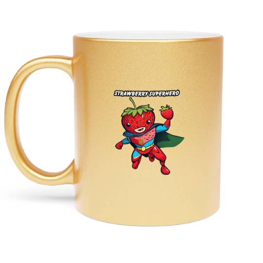 Strawberry Superhero Metallic Mugs