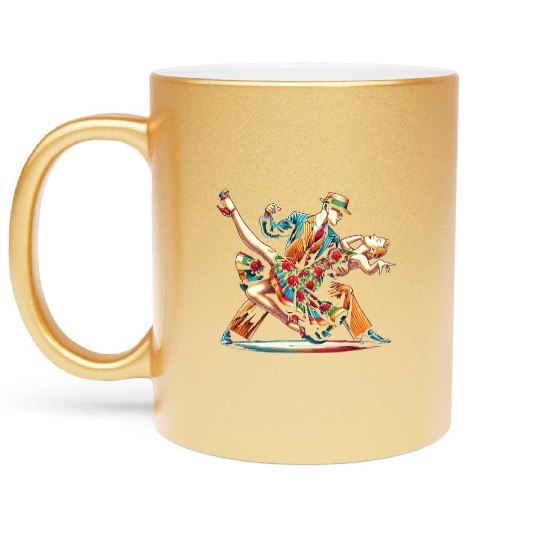 Lindy Hop Dancer Swinging Dancing Swing Dance Metallic Mugs