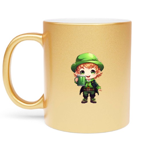 Green Beer on St Patricks Day Metallic Mugs