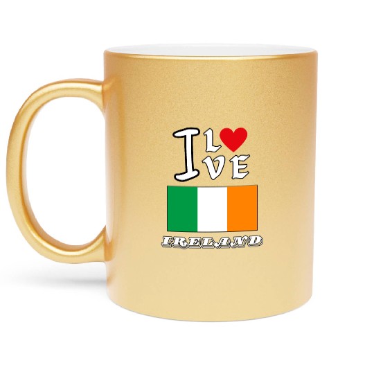 I Love Ireland Metallic Mugs