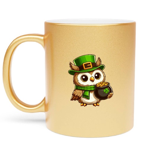 Golden Owl St. Patrick's Day Metallic Mugs