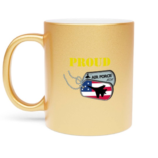 Proud Air Force Mom Metallic Mugs