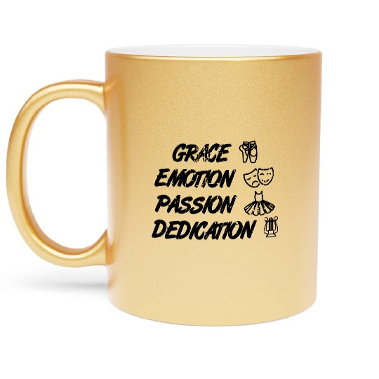 Ballet Quote Metallic Mugs