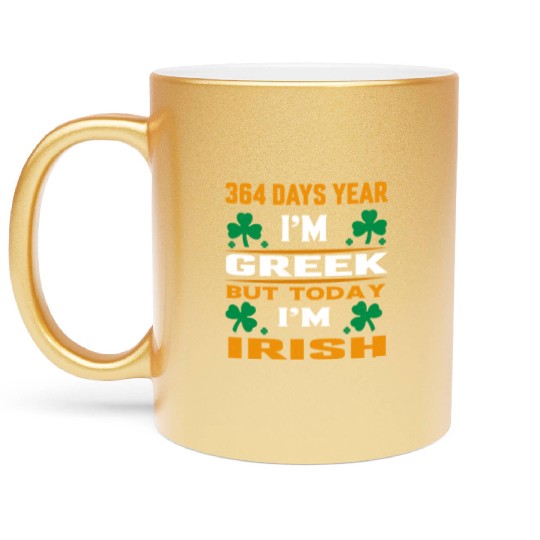 Greek Today, Irish St. Paddy's Metallic Mugs