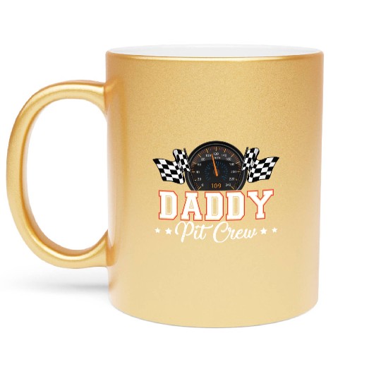 Race Car Birthday Party Racing Family Daddy Pit Metallic Mugs
