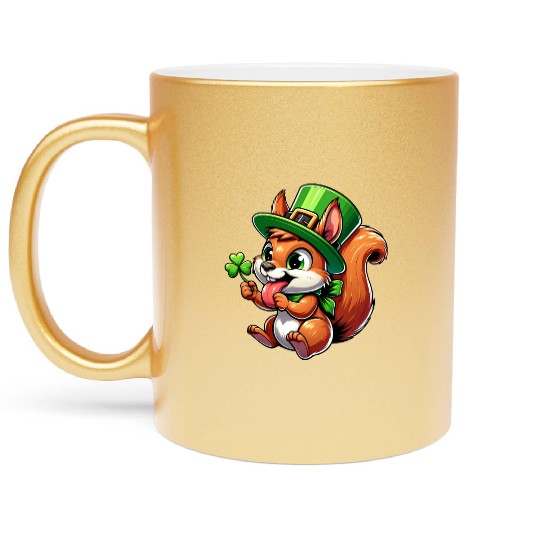 St. Patrick's Cheeky Squirrel Metallic Mugs