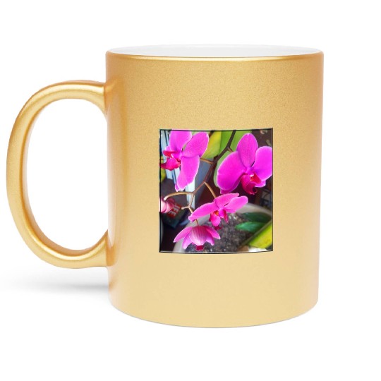 Orchid 1 Metallic Mugs
