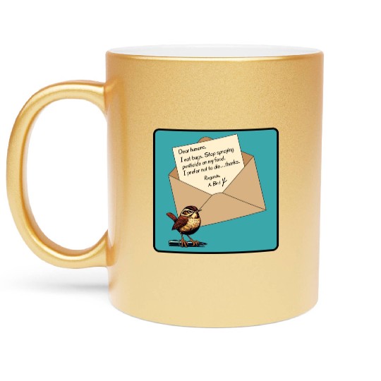 Cute Little Angry Bird Design Metallic Mugs