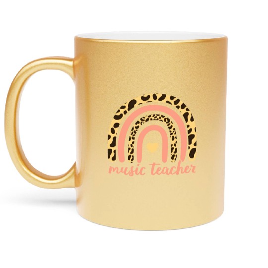 Music Teacher II - Leopard Rainbow Metallic Mugs
