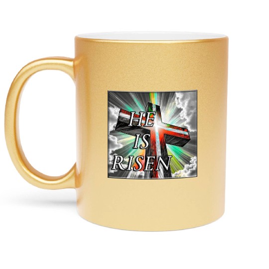 Cross, He is Risen - 1 Metallic Mugs