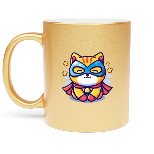Superhero Kawaii Cat Metallic Mugs